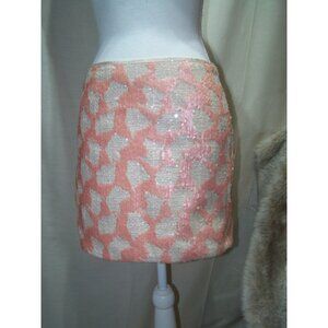 Banana Republic Mini Skirt Sequins Pink Peach Size 2